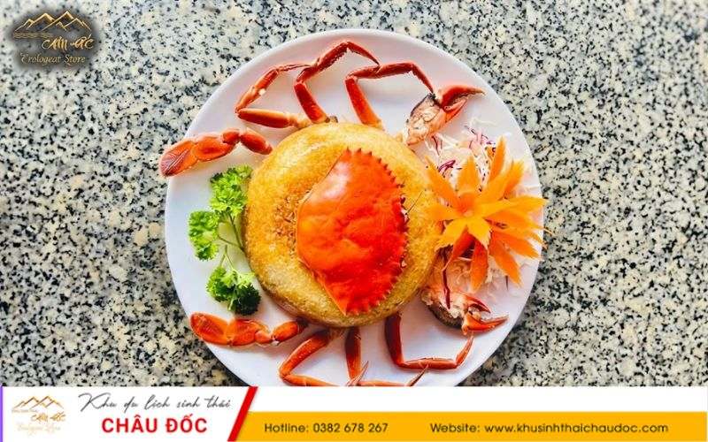 Ẩm thực tại Khu sinh thái Châu Đốc Xôi cua hoàng gia