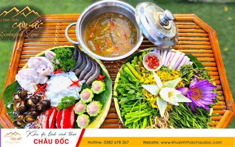 Ẩm thực tại Khu sinh thái Châu Đốc Lẩu mắm