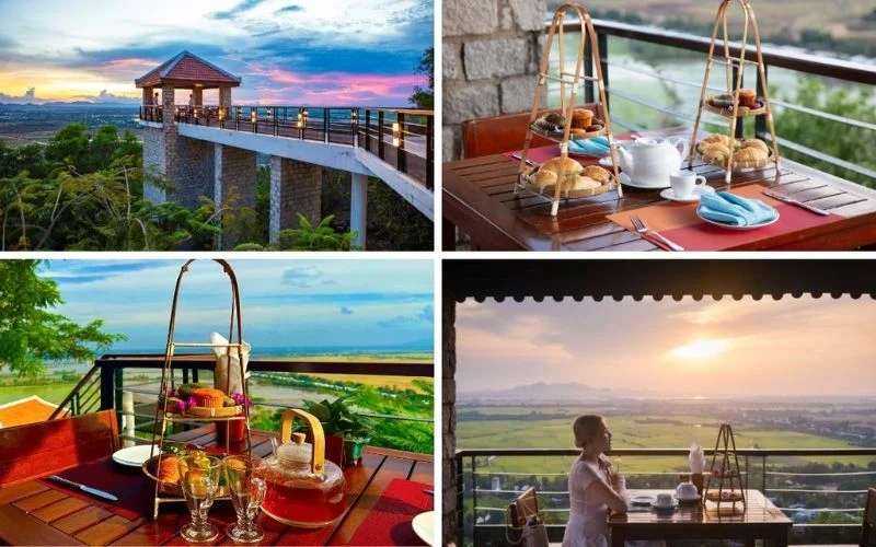 Tầm nhìn panorama triệu đô thu trọn cánh đồng lúa bạt ngàn từ ban công nhà hàng Lá Giang Châu Đốc